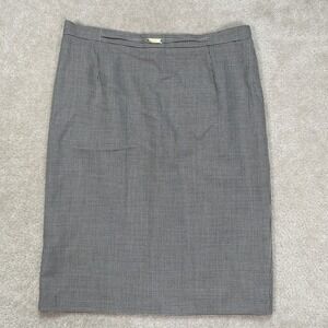 Escada Pencil Skirt Womens 42 Mini Houndstooth Black White Back Slit Wool Blend